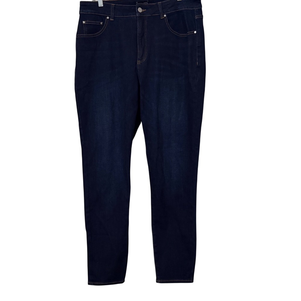 Universal Standard Dark Joni High Rise Curve Slim Leg Jeans Womens Plus 16 Long